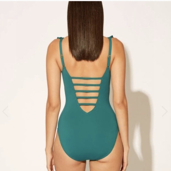 Bleu Rod Beattie Ruffle Halter One Piece Swim Suit - Picture 2 of 11